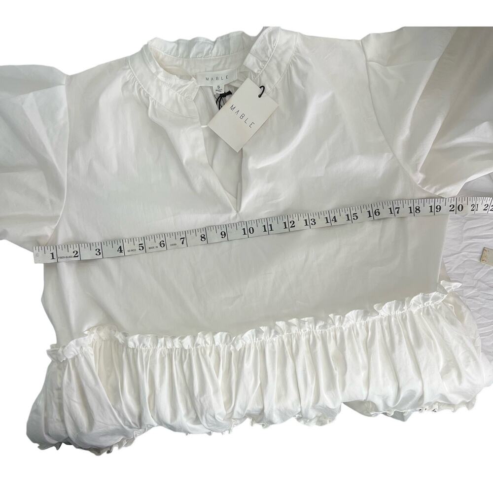 Mable White Ruffle Tiered Mini Size Small New with Tags - Picture 6 of 7